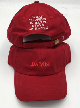 DAMN dad hat 说唱DAMN. 棒球帽字母刺绣软高尔夫帽可调节鸭舌帽