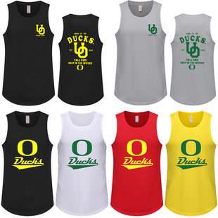 美式速干运动T恤背心男俄勒冈鸭队篮球衣宽松健身跑步投篮训练服