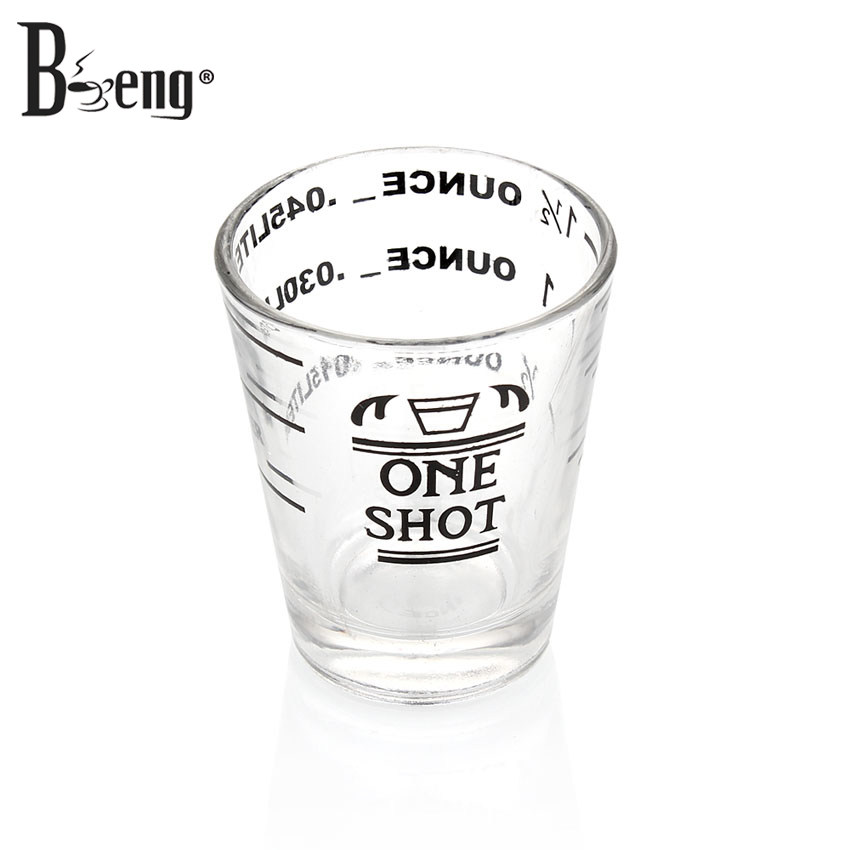 玻璃刻度量杯奶茶店咖啡调酒盎司杯安士杯调酒杯小量杯45ml