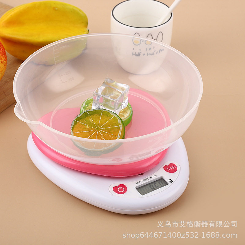 秤心型厨房烘焙秤厨房电子秤厨房粉色食物秤电子称家用克重秤