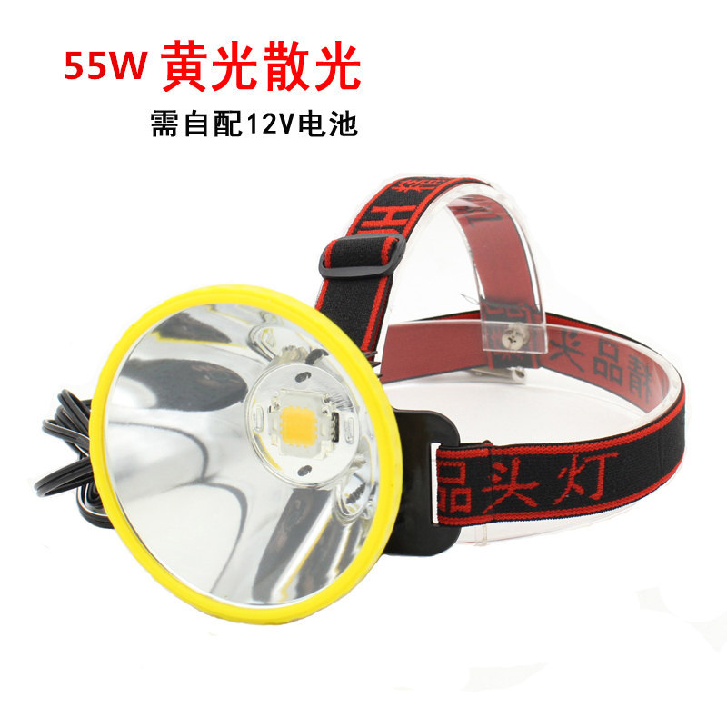 12V头灯外接电瓶头戴式户外聚光散光抓黄鳝钓鱼灯头宽电压300