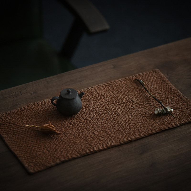 钟声刺子绣 柿染密密缝主人席 原创设计 防烫置物垫 复古茶席,餐饮具,茶道/零配,淘宝优惠券,粉丝福利购,淘宝优惠卷