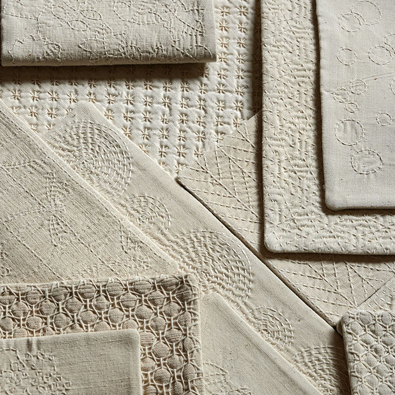 钟声刺绣 原创纯手工老粗布棉麻刺子绣茶席合集 茶垫加厚隔热垫