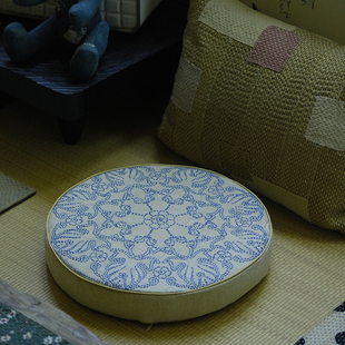 钟声刺绣 榻榻米打坐拜佛禅垫茶道坐垫加厚地板垫 米字蒲团禅修垫