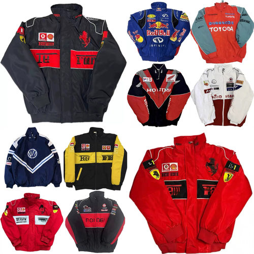 25款跨境热卖 F1 jacket 法国赛车服夹克全刺绣拉利外套赛车棉服