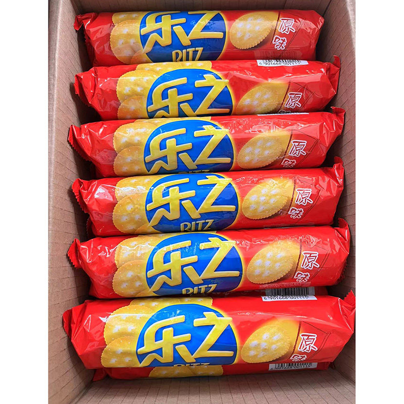 亿滋乐之原味咸韧性饼干富丽加钙牛奶薏米饼干100g*24袋休闲零食