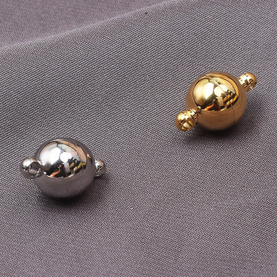 珍珠项链扣头配件金色接头扣磁吸扣串珠磁铁扣diy手链白K色连接扣