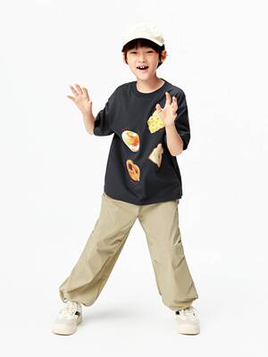 little moco专柜正品25年夏男女童印花圆领短袖T恤KBE2TEE021