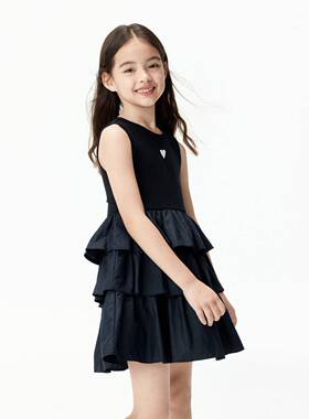 little moco童装26夏女童无袖镂空蛋糕裙背心连衣裙子 KBF2DRST08