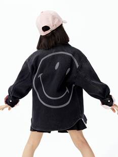 little moco专柜2025冬装男女童加绒牛仔外套夹克 KBE4SHT002