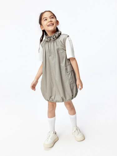 little moco童装25年秋季新款女童无袖工装风连衣裙子 KBE3DRST04