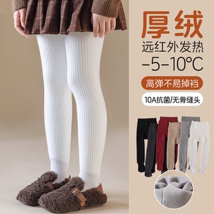 巴拿拿专属 袜 秋冬新款 加厚儿童打底九分裤 QDK5096 厚绒款