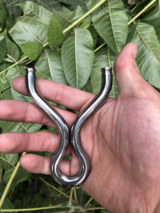 10mm钛合金冷弯扁皮飞虎弹弓 两用顶卡 卡球弹弓 定制服务