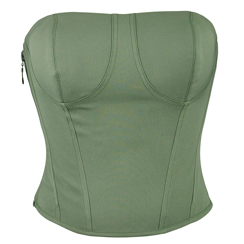 loverose无肩带外穿塑身背心氛围感微胖辣妹胸衣鱼骨骨衣抹胸上衣