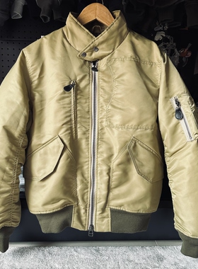 卡其撞色G01鼹鼠狙击手棉衣夹克 立翻领七袋机能男女短款棉飞行服