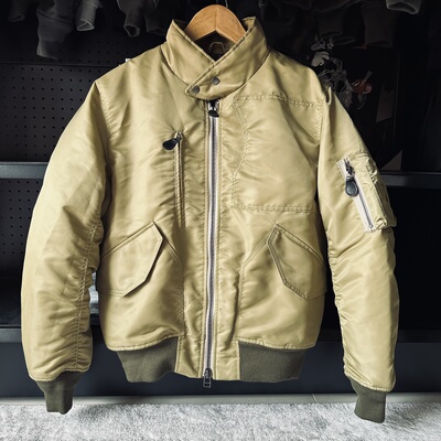 卡其撞色G01鼹鼠狙击手棉衣夹克 立翻领七袋机能男女短款棉飞行服