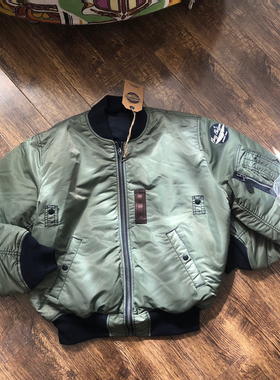 欧版BUZZ双面飞行服MA1飞行员夹克 3M杜邦军事风复古男女宽松棉服
