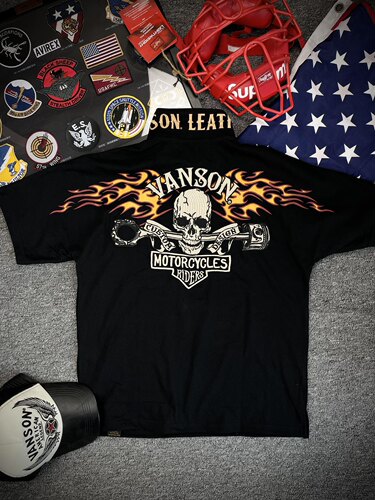 Skull短袖黑色tee 摩托机车重工刺绣款T恤火焰骷髅摇滚纹身半袖衫