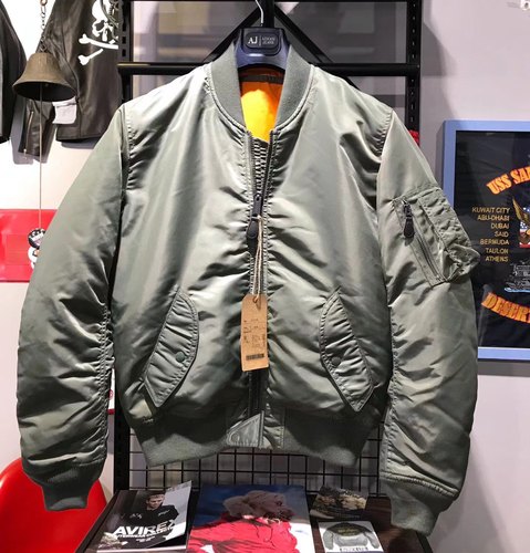 90羊毛毡日产MA-1飞行夹克奢华Conmar拉链机车棉服 天花板辅料