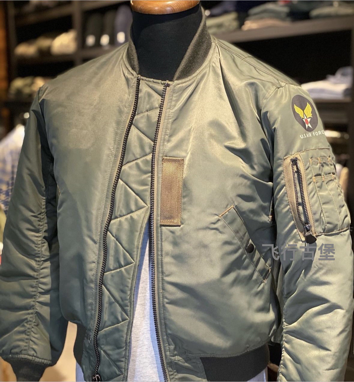 不庸俗羊毛毡版MA-1纯原欧码飞行服纯色双面羊绒复古夹克日产棉衣
