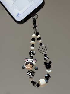 泡泡玛特正版萌粒【成都限定熊猫skullpanda】原创diy设计手机链