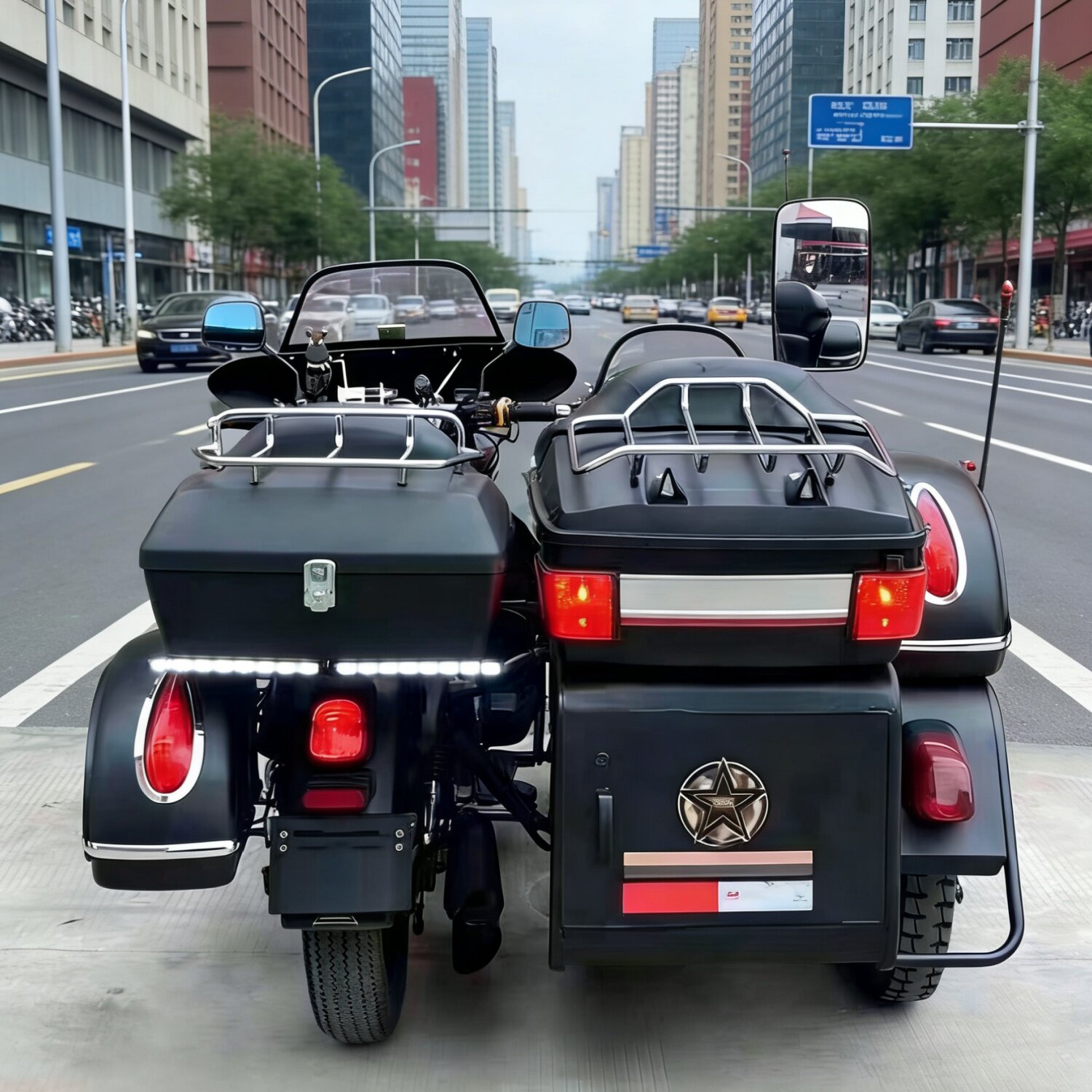 叛逆者系列250/400摩托车改装尾箱软靠背全套装备储物箱边箱挡风