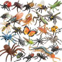 单个仿真动物昆虫模型蚊子独角仙蝴蝶蜜蜂蟋蟀蜘蛛蜻蜓螳螂蝎子