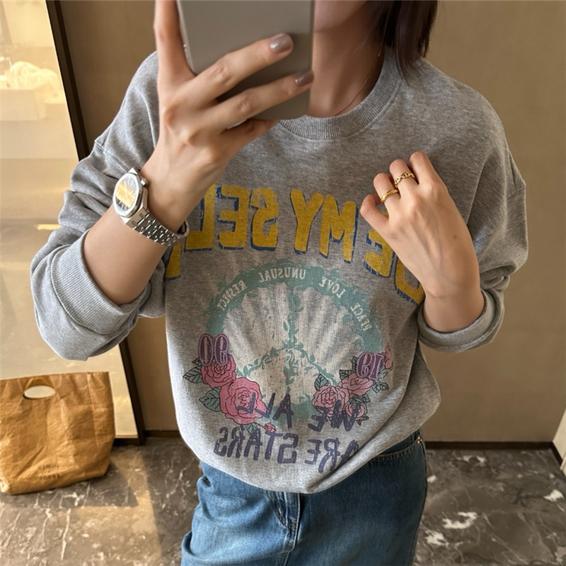 高克重棉圈套头卫衣R*ive潮牌