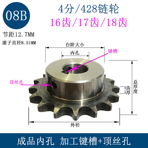 成品内孔键槽顶丝孔安装方便