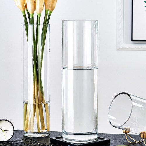 特大号落地花瓶玻璃透明摆件水养富贵竹水竹玫瑰百合插花客厅家用-封面