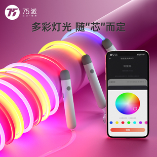 75派智能可调节发光绳炫彩蓝牙连接APP可调多色灯光跳绳配件4.5mm
