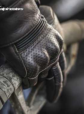 A星复古摩托车骑行手套防摔透气机车骑士羊皮手套男RAYBURN V2