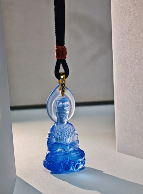 财神老舅 古法琉璃新款妈祖立体佛吊坠项链结缘挂件工艺品礼物