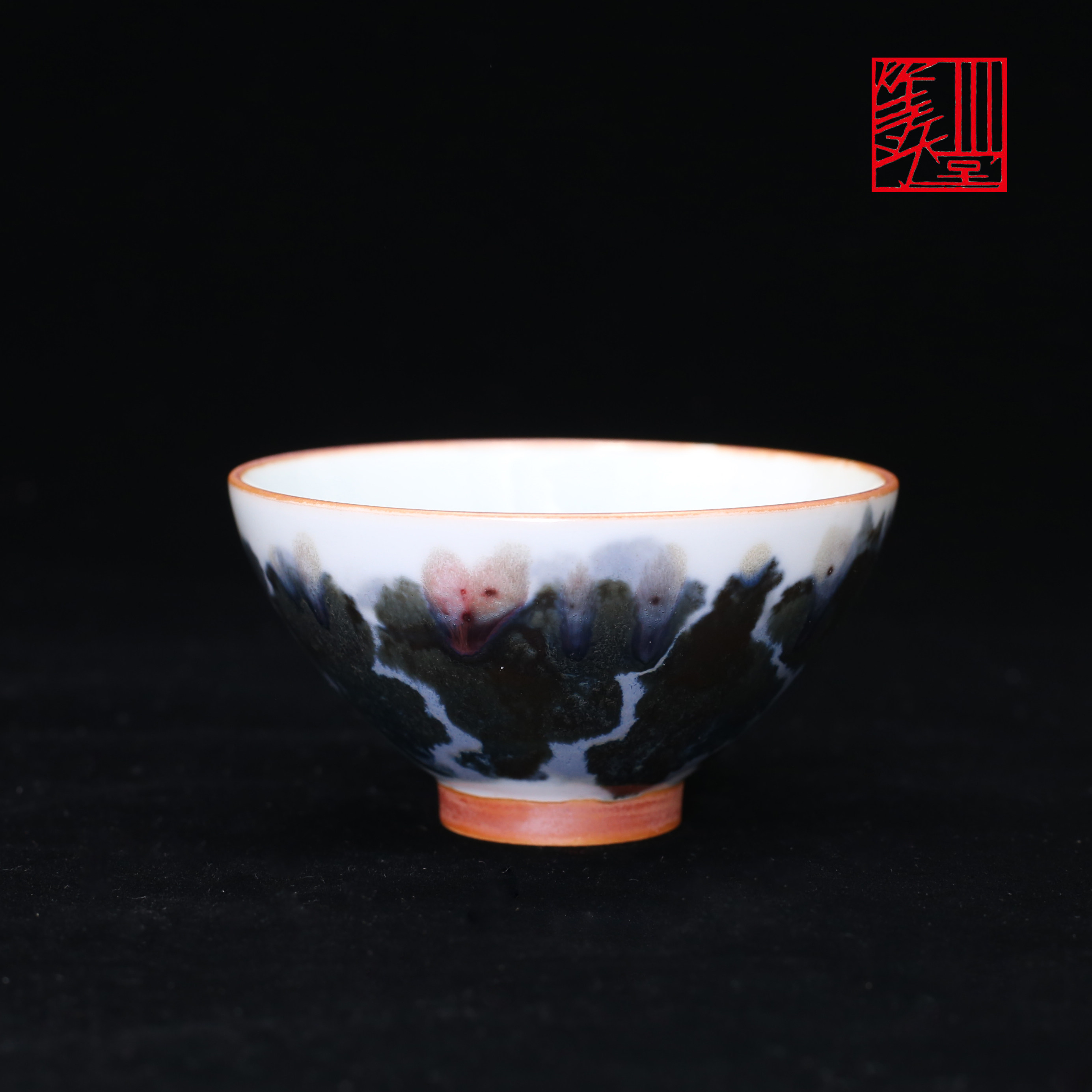 等于堂柴烧杯精品窑变手绘孤品茶杯品茗杯主人个人杯茶盏收藏礼品