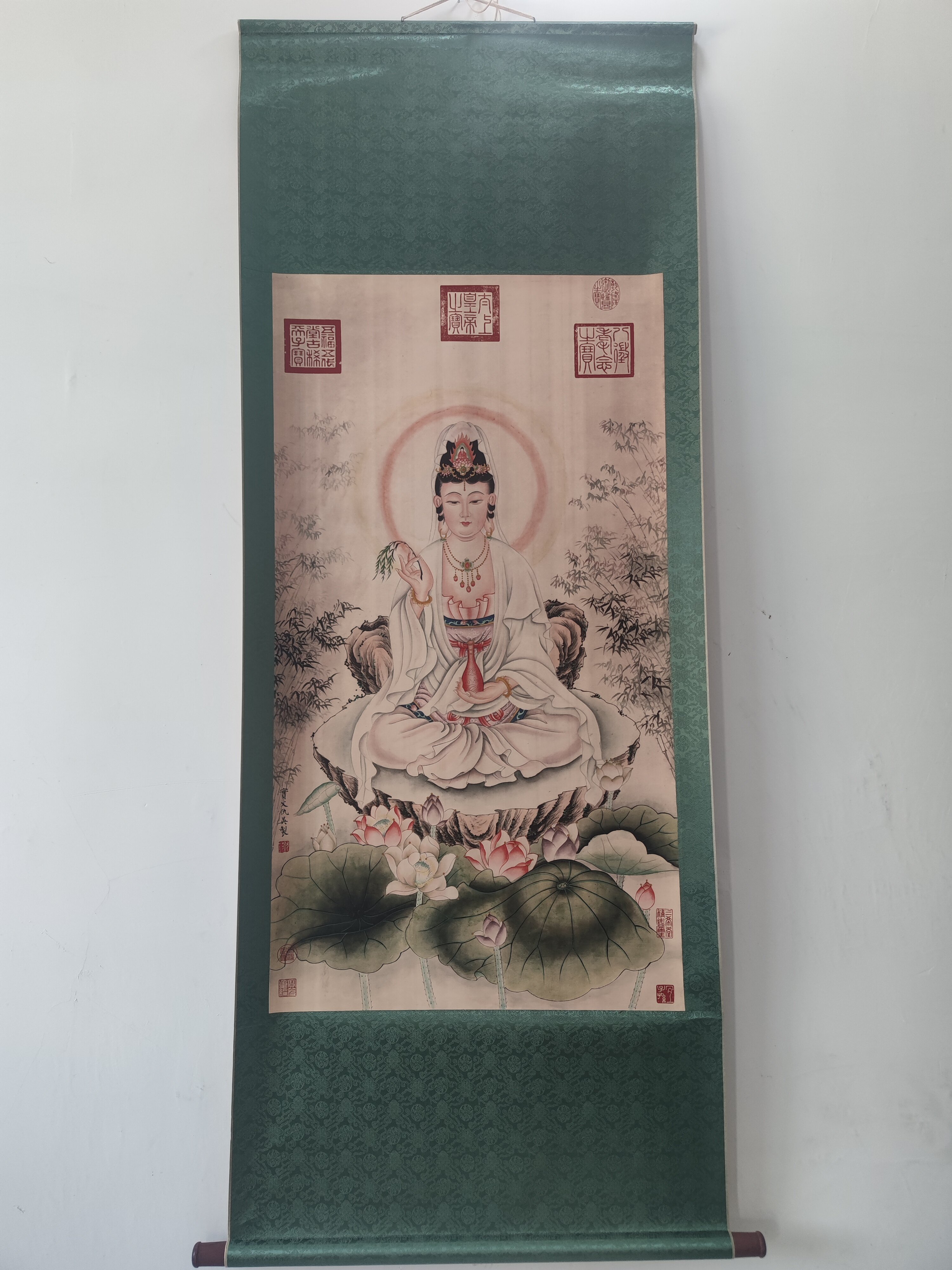 卷轴挂画岁寒三友饰画办公室茶楼国画