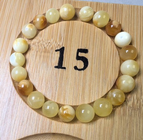 逸珀  原矿蜜蜡圆珠手链8+俏色花蜡白花蜜珠子手串diy串珠