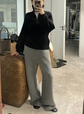 alright 窄腰头弧形香蕉锥形裤慵懒风厚款休闲裤宽松抽绳卫裤长裤