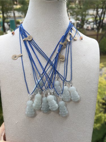 依成不变朱亚文向涵之同款菩萨编绳项链天然翡翠S925银