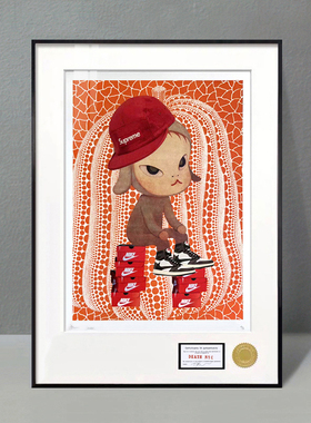 AOCA版画 Death NYC限量版画潮流挂画潮牌画 奈良美智娃娃装饰画