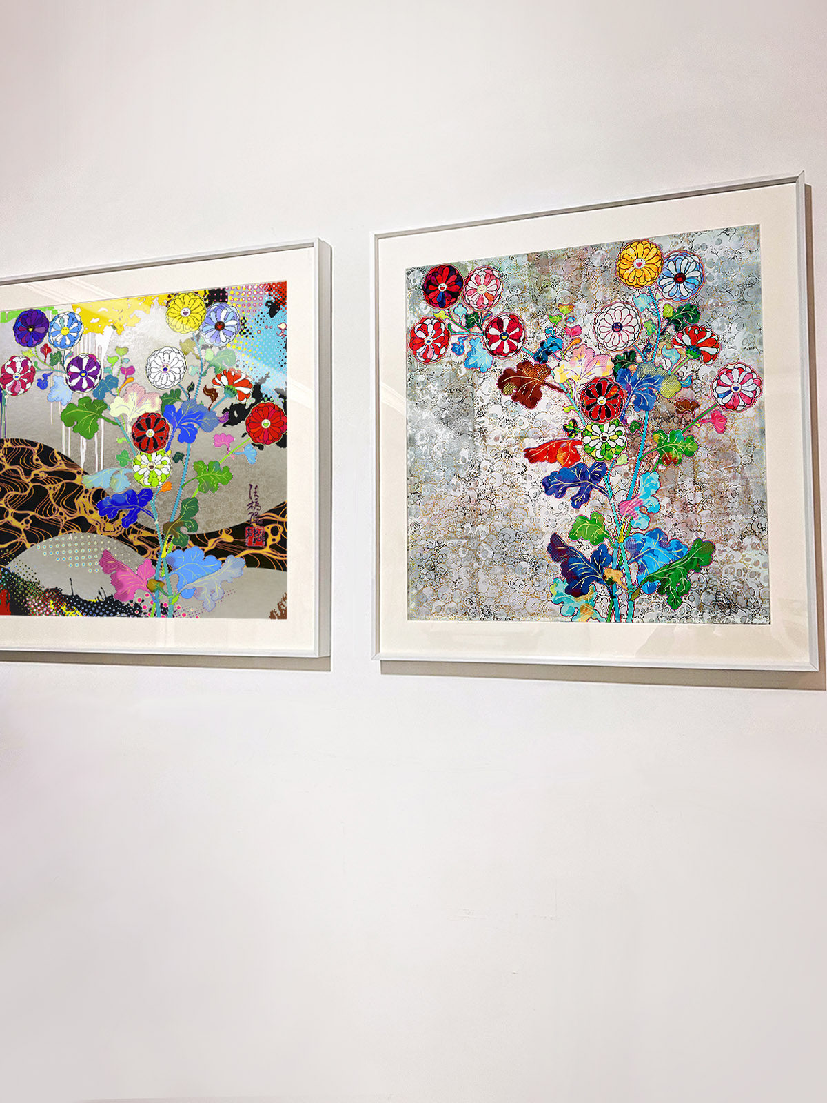 餐厅轻奢装饰画村上隆太阳花挂画日式日本版画潮流艺术画 再生花