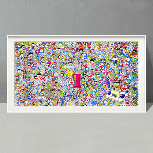 工作室客厅挂画潮流潮画 动漫卡通机器猫装饰画村上隆版画哆啦A梦 - 封面