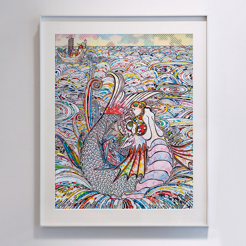 新作 村上隆版画日本浮世绘艺术装饰画龙 玄关画日式潮流挂画潮画