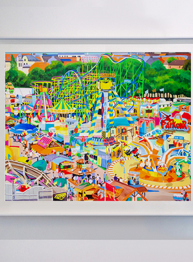 AOCA 现代装饰画潮流版画艺术画儿童房墙画客厅卧室挂画 游乐园