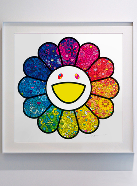 AOCA 潮牌装饰画村上隆太阳花挂画 客厅餐厅背景墙画潮画闪耀之花