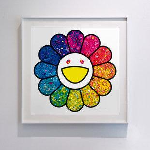 AOCA 潮牌装饰画村上隆太阳花挂画 客厅餐厅背景墙画潮画闪耀之花