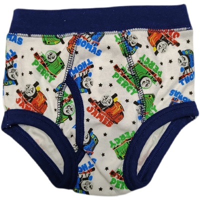 哟呼！日单THOMAS 2-3岁男童蓝黑边火车全棉高腰三角内裤短裤