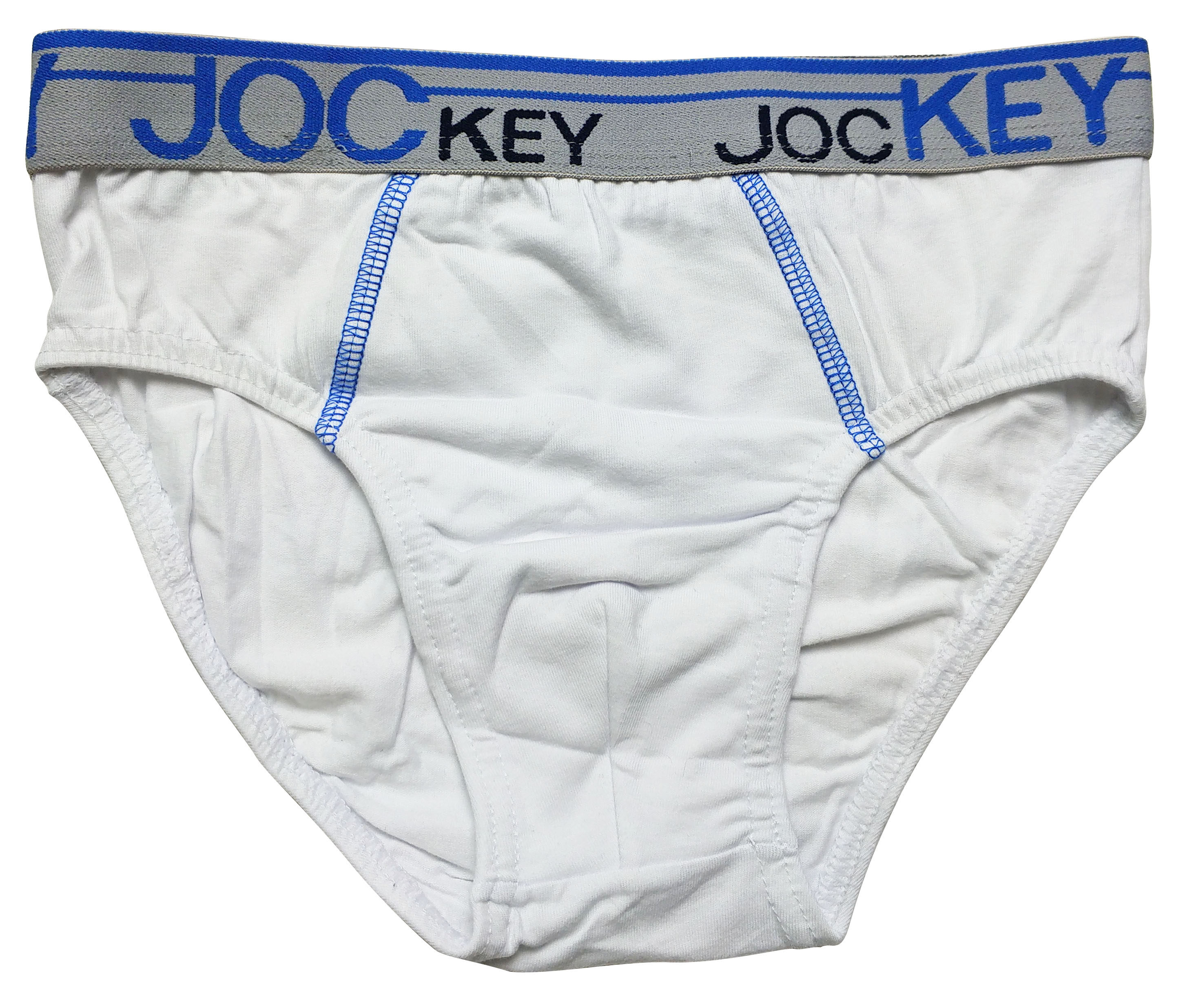 哟呼！JOCKEY 3-10岁男童瘦款白蓝全棉三角内裤短裤
