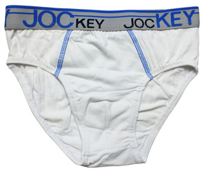 哟呼！JOCKEY 3-10岁男童瘦款白蓝全棉三角内裤短裤