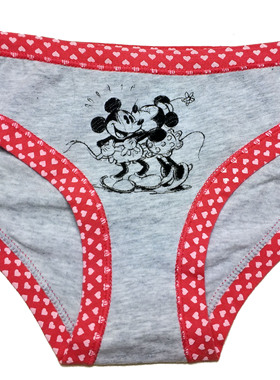 哟呼！外贸 12-14岁灰色米妮全棉低腰三角内裤短裤