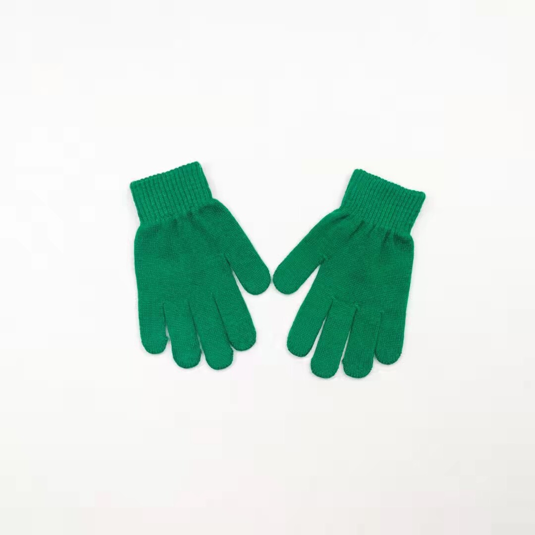 GLOVES AUTUMN AND WINTER CASHMERE KNITTED CABLE WARM COMFORTABLE BOYS GIRLS CHILDREN STUDENTS FIVE-FINGER GLOVES CANDY COLOR